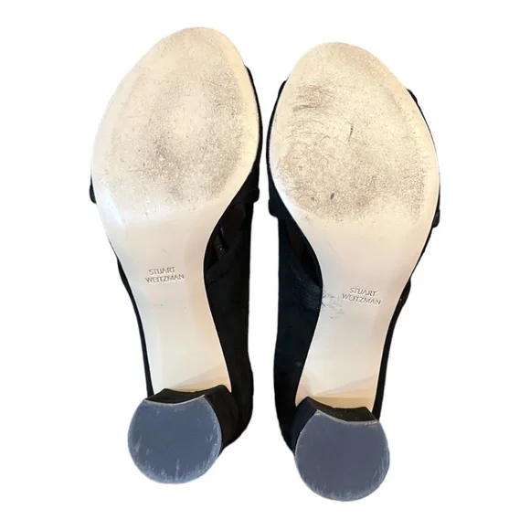 STUART WEITZMAN Suede Criss-Cross Block Heel Mule Sandals Size 7.5 - Picture 12 of 13